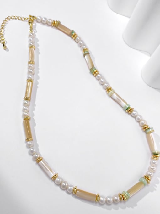 ARTINI Alloy Miyuki Millet Bead White Rainbow Artisan Cuban Necklace 1