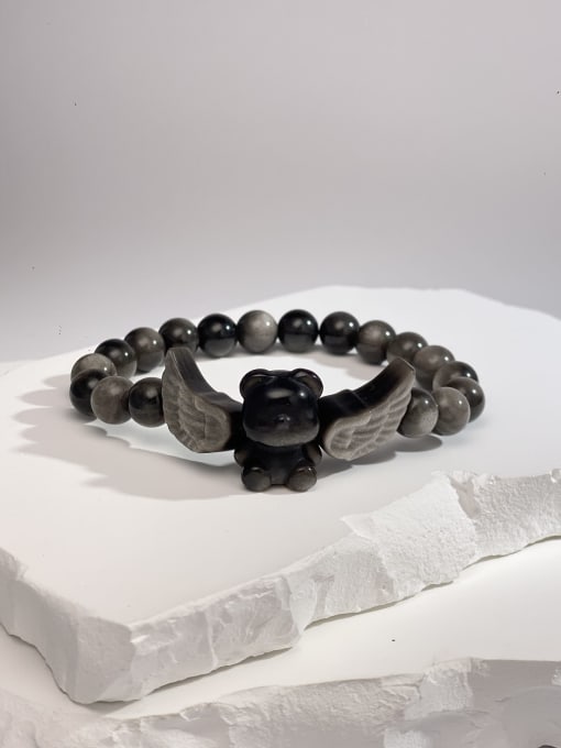 ARTINI Obsidian Angel Artisan Handmade Beaded Bracelet 0