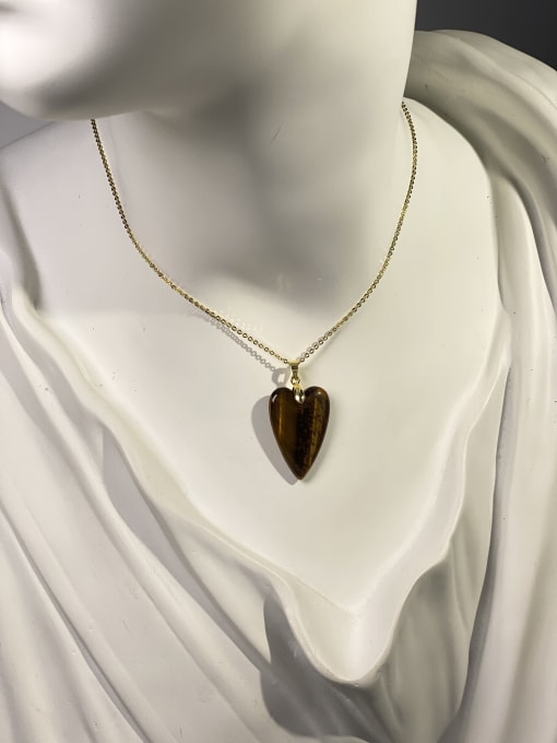 ARTINI Brass Heart Minimalist Link Necklace 3