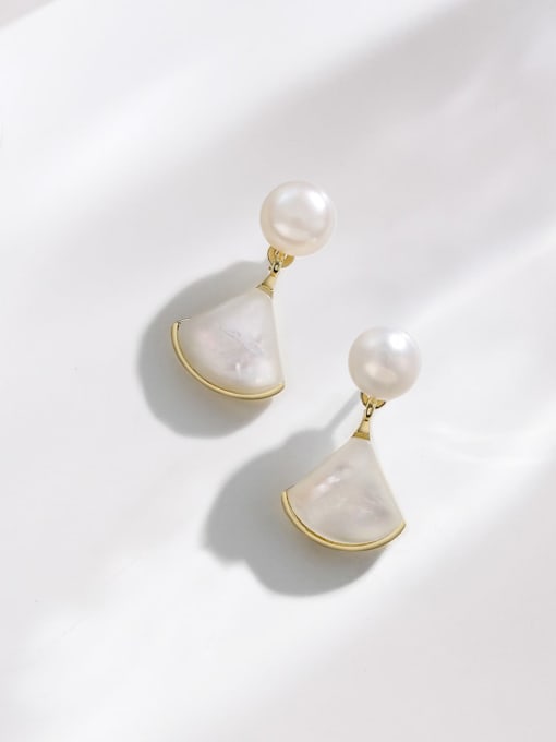 ARTINI Alloy Freshwater Pearl White Minimalist Stud Earring 0