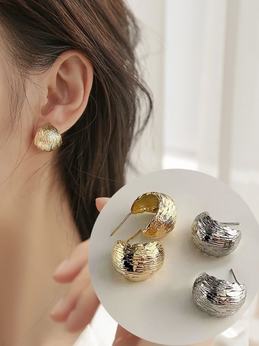 ARTINI Alloy Gold Oval Minimalist Stud Earring 4