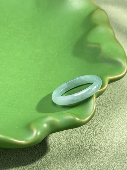 ARTINI Stone Jade Green Geometric Minimalist Band Ring 2