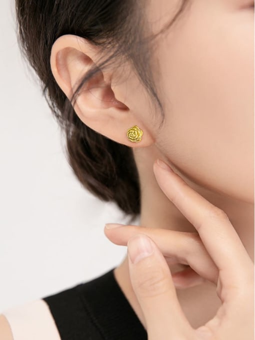 ARTINI Titanium Steel Flower Minimalist Stud Earring 3