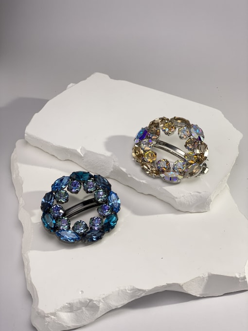ARTINI Brass Austrian Crystal White Stone Geometric Minimalist Hair Jewelry 0