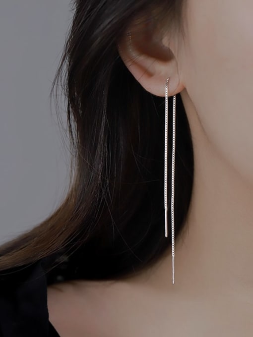 ARTINI 925 Sterling Silver Minimalist Threader Earring 1