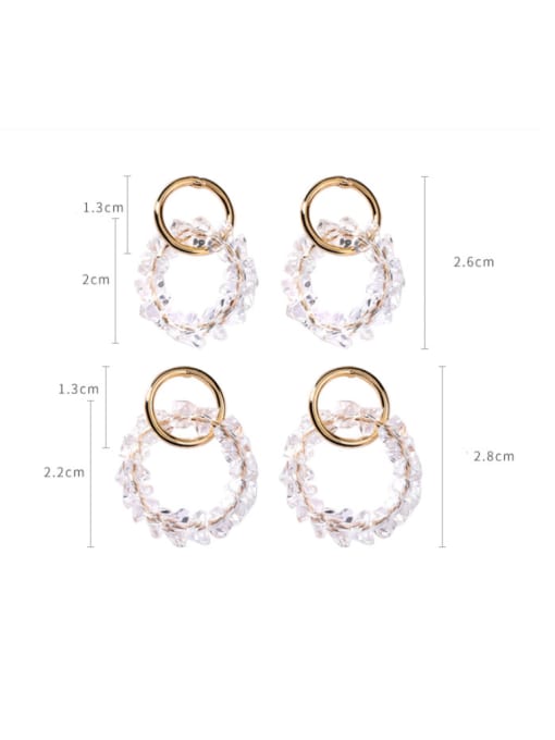 Girlhood Alloy With Gold Plated Fashion Round Beads Stud Earrings 2