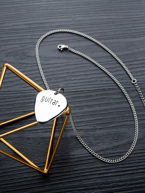 Smooth Pendant + Chain Titanium With White Gold Plated Simplistic Heart Mens  Pendants