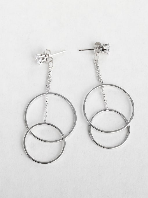 ANI VINNIE Simple round Copper inlaid platinum Asymmetry Drop Earrings 0