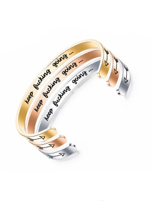 Open Sky Stainless Steel With Gold Plated Trendy  Minimalist Bangles 0
