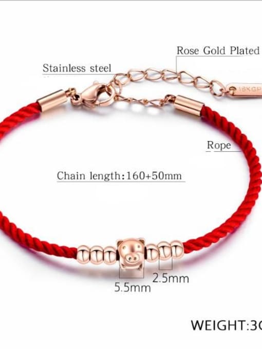 Open Sky Stainless Steel With Rose Gold Plated Cute Animal pig Bracelets 2