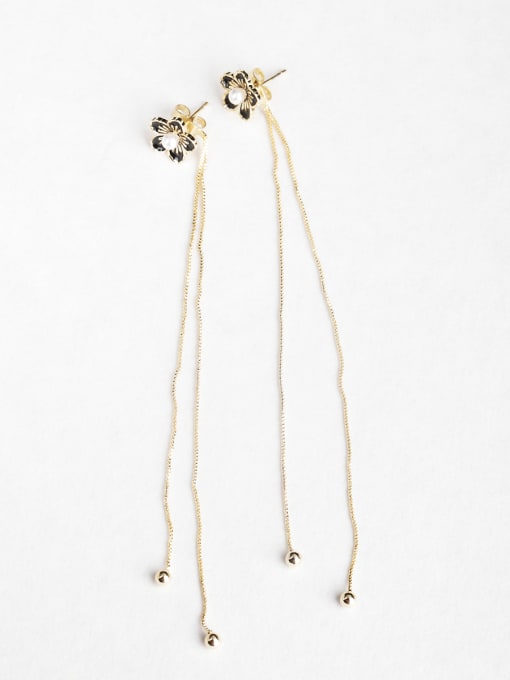 ANI VINNIE Simple flower Copper inlaid platinum Drop Earrings