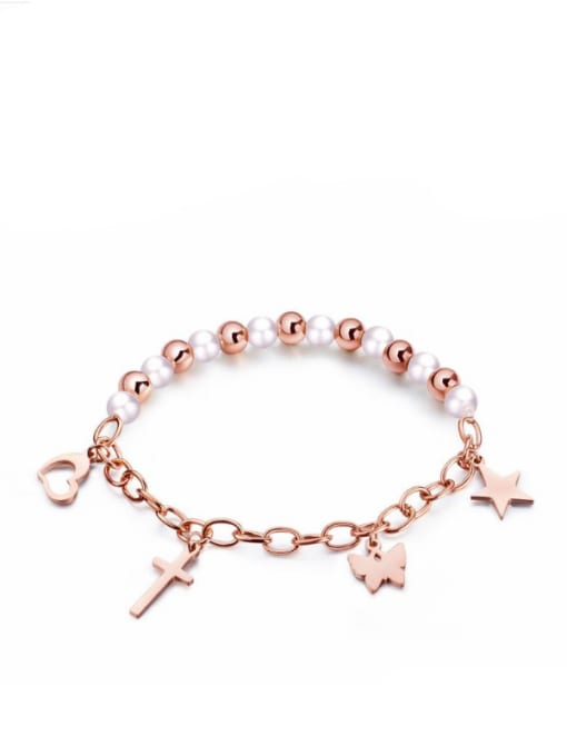 Open Sky Stainless Steel With Rose Gold Plated With heart star Bracelets 0