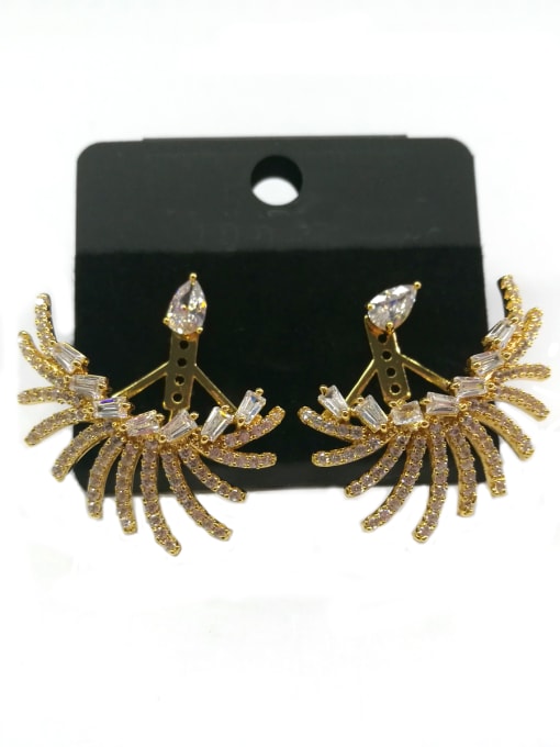 Tabora GODKI Luxury Women Wedding Dubai Copper With Gold Plated Fashion Irregular Earrings 0