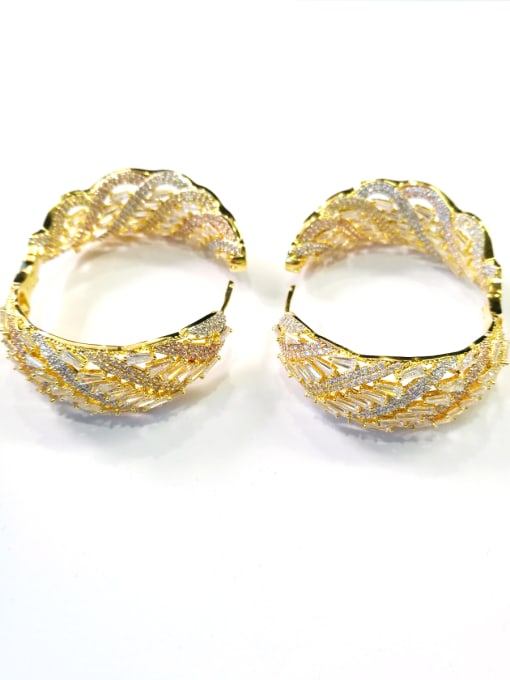 Tabora GODKI Luxury Women Wedding Dubai Copper With Gold Plated Classic Round Earrings