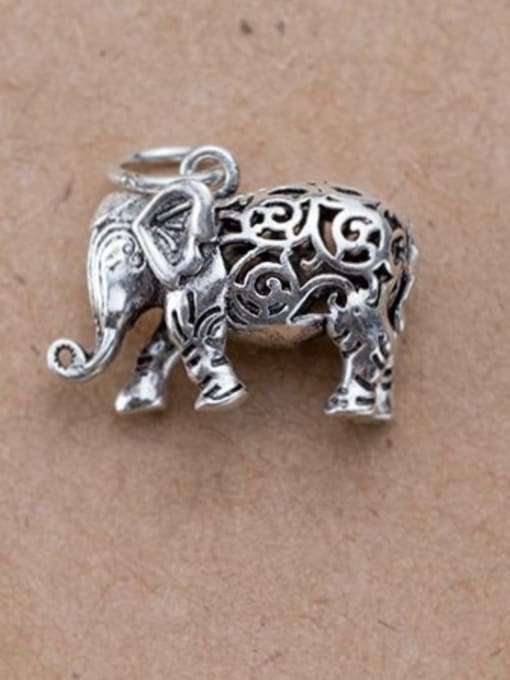 FAN 925 Sterling Silver With Vintage silver plating Elephant Findings & Components 1