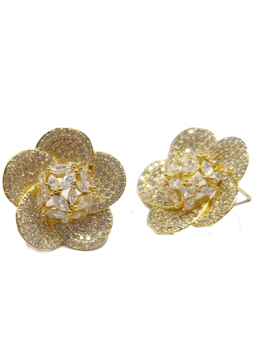 Tabora GODKI Luxury Women Wedding Dubai Copper With Gold Plated Fashion Flower Earrings 0