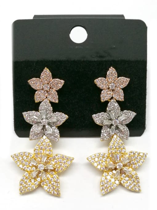 Tabora GODKI Luxury Women Wedding Dubai Copper With Mix  Plated Fashion Flower Earrings 0
