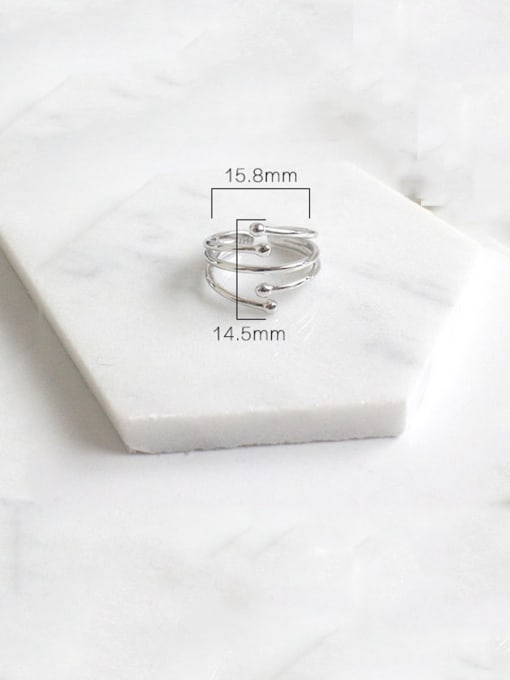 DAKA 925 Sterling Silver With Platinum Plated Simplistic Irregular Free Size Rings 4