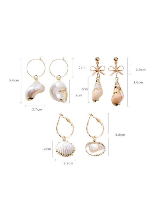 Girlhood Alloy With Gold Plated Cute Shell Earrings 4