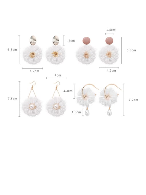 Girlhood Alloy With Rose Gold Plated Personality  Wool Flower Drop Earrings 4