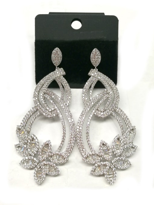 Tabora GODKI Luxury Women Wedding Dubai Copper With White Gold Plated Trendy Leaf Earrings