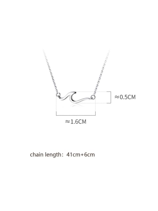 Rosh 925 Sterling Silver With Platinum Plated Simplistic Irregular Necklaces 3