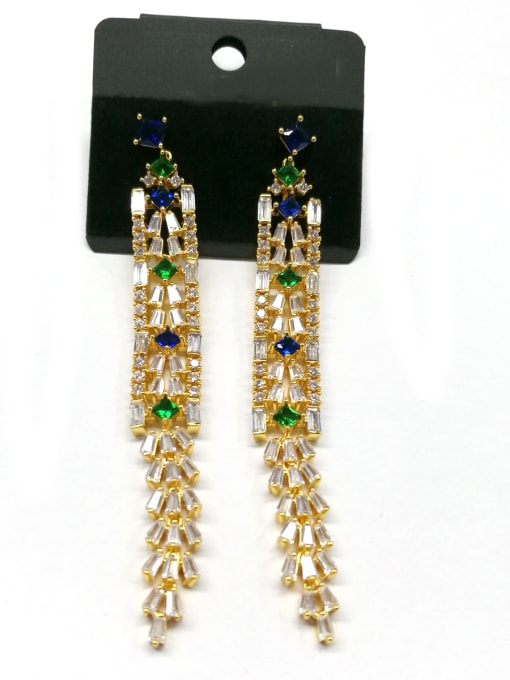 Tabora GODKI Luxury Women Wedding Dubai Copper With Gold Plated Trendy Chain Earrings