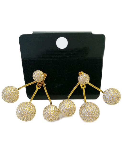 Tabora GODKI Luxury Women Wedding Dubai Copper With Gold Plated Fashion Ball Earrings 0