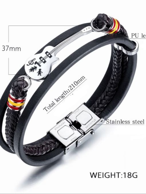 Open Sky Stainless Steel With Silver Plated Personality Irregular With Mini Guitar Bracelets 2