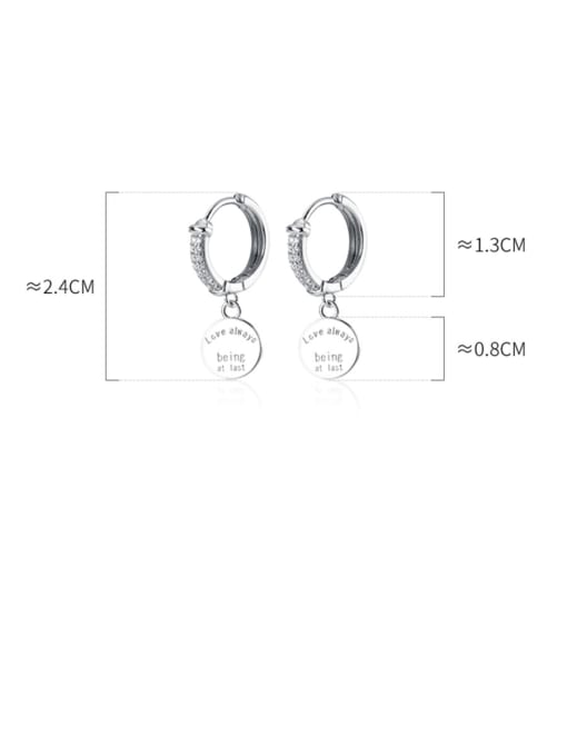 Rosh 925 Sterling Silver With Platinum Plated Personality Monogrammed Clip On Earrings 3