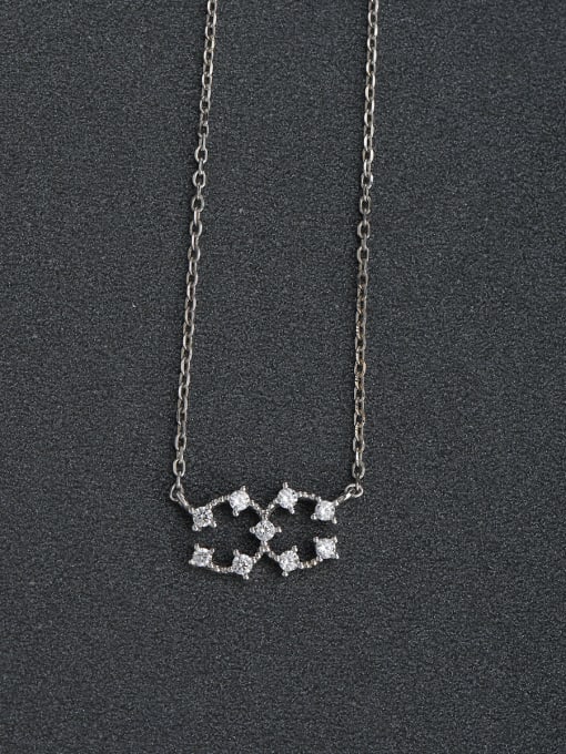 Lin Liang Simple C word buckle zircon 925 silver necklaces 0
