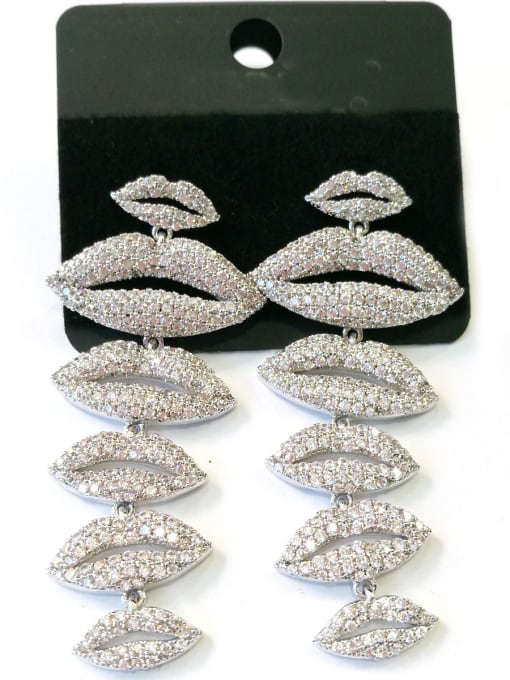 Tabora GODKI Luxury Women Wedding Dubai Copper With White Gold Plated Fashion Lips Earrings 0