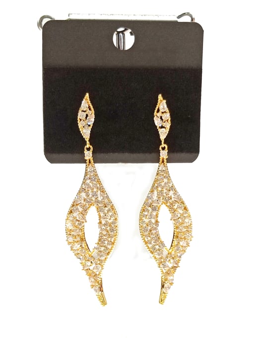 Tabora GODKI Luxury Women Wedding Dubai Copper With Gold Plated Trendy Leaf Earrings