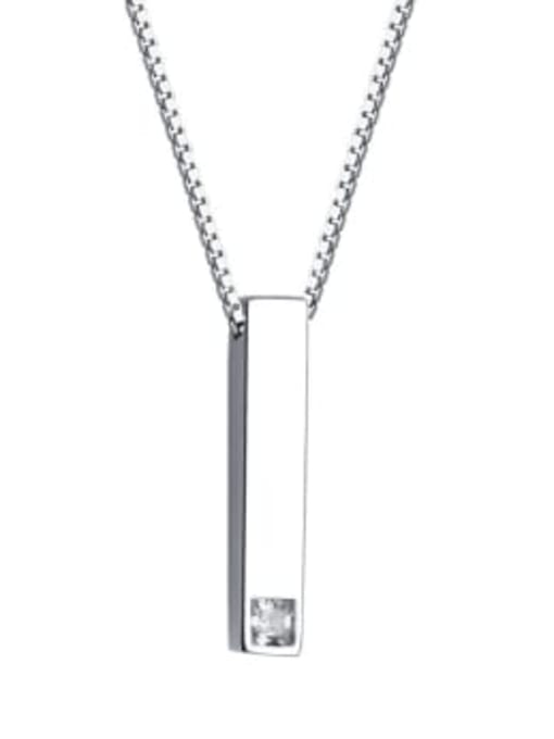 SLIVER 925 Sterling Silver With Cubic Zirconia  Simplistic Geometric Necklaces