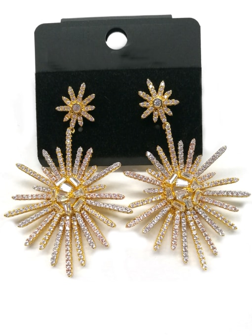Tabora GODKI Luxury Women Wedding Dubai Copper With Gold Plated Fashion Statement Drop Earrings 0