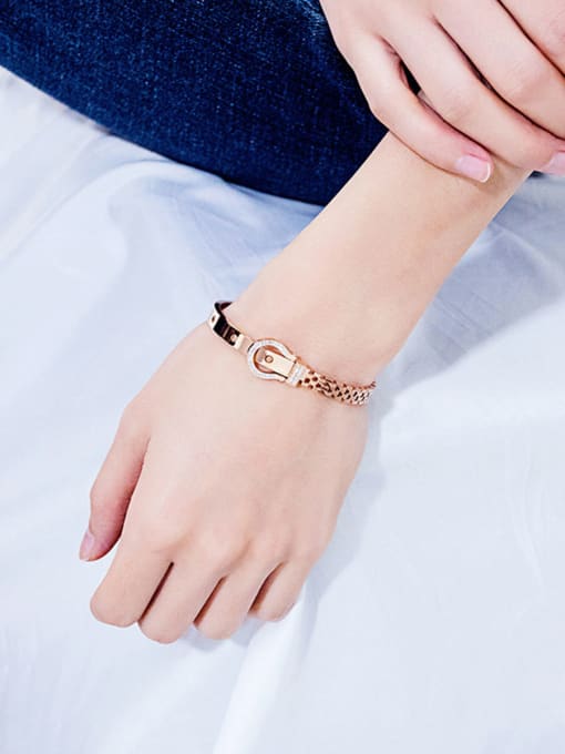 Open Sky Stainless Steel With Platinum Plated Simplistic Chain Bangles 1