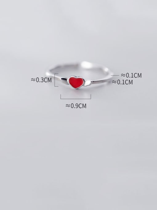 Rosh 925 Sterling Silver With Platinum Plated Simplistic Heart Free Size Rings 4