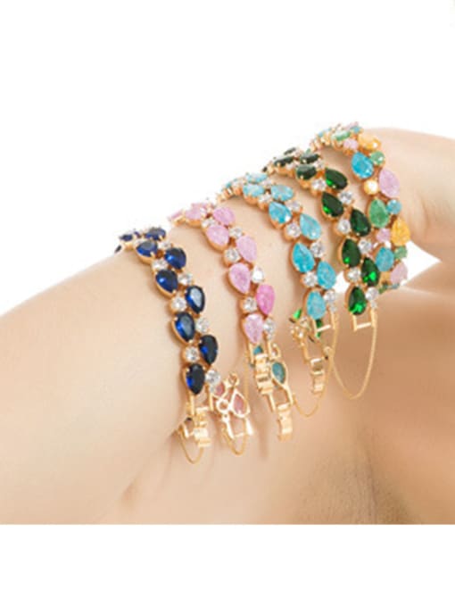 BLING SU Copper With Gold Plated Delicate Water Drop Bracelets 1