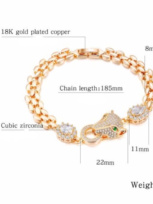 Open Sky Copper With 18k Gold Plated Personality Animal leopard Bracelets 3