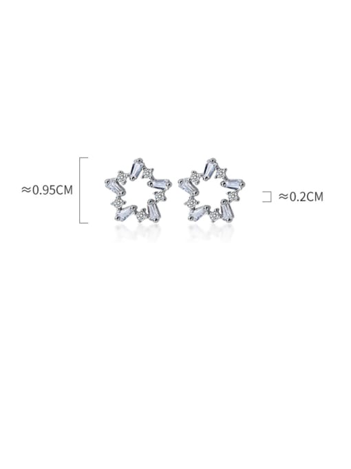 Rosh 925 Sterling Silver With Platinum Plated Cute Geometric Stud Earrings 4