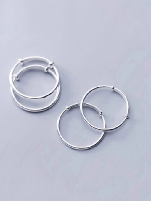 Rosh 999 Fine Silver With Silver Plated Simplistic Glaze Round Bracelets 1