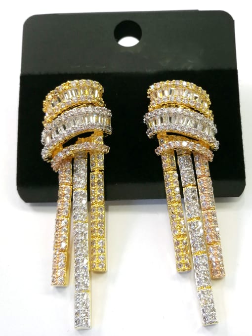 Tabora GODKI Luxury Women Wedding Dubai Copper With Mix Plated Trendy Fringe Earrings 0