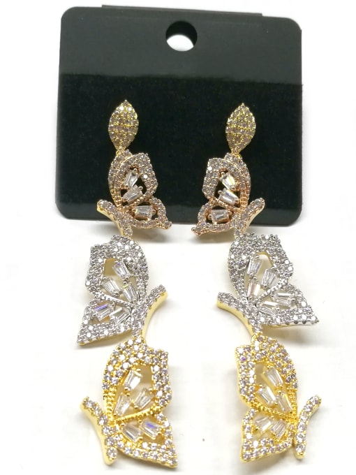 Tabora GODKI Luxury Women Wedding Dubai Copper With Gold Plated Fashion Butterfly Earrings 0