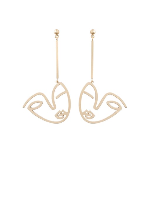 Girlhood Alloy With Imitation Gold Plated Hip Hop Hollow  Irregular Drop Earrings