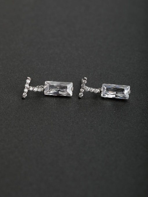 Lin Liang Micro inlay Zircon personality 925 silver Drop Earrings 0
