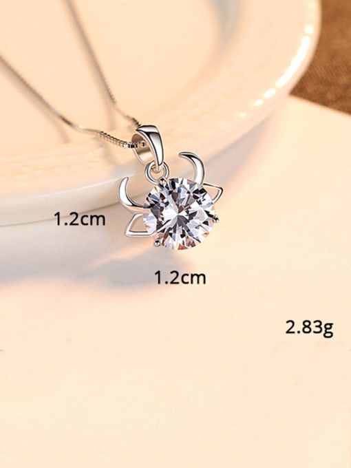 Cancer 925 Sterling Silver With  Cubic Zirconia Cute 12 constellations Necklaces