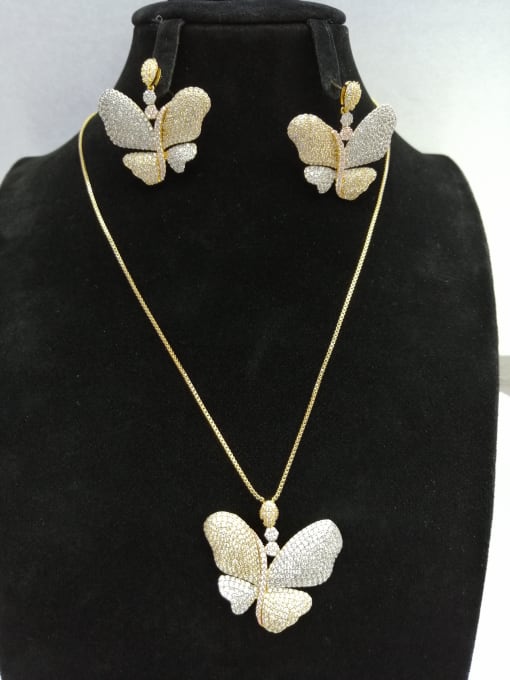 Tabora GODKI Luxury Women Wedding Dubai Copper With MIX Plated Fashion Butterfly 2 Piece Jewelry Set 0