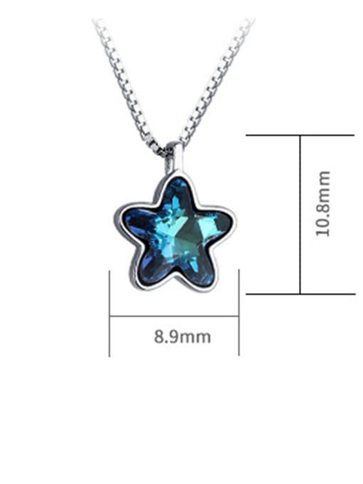 Dan 925 Sterling Silver With Cubic Zirconia Simplistic Star Necklaces 3