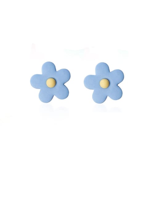 Rosh 925 Sterling Silver With Platinum Plated Cute Flower Stud Earrings 3