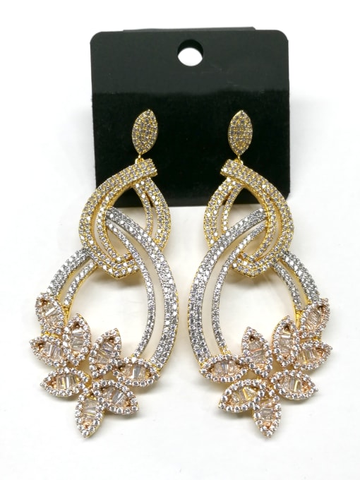 Tabora GODKI Luxury Women Wedding Dubai Copper With Mix Plated Trendy Leaf Earrings 0